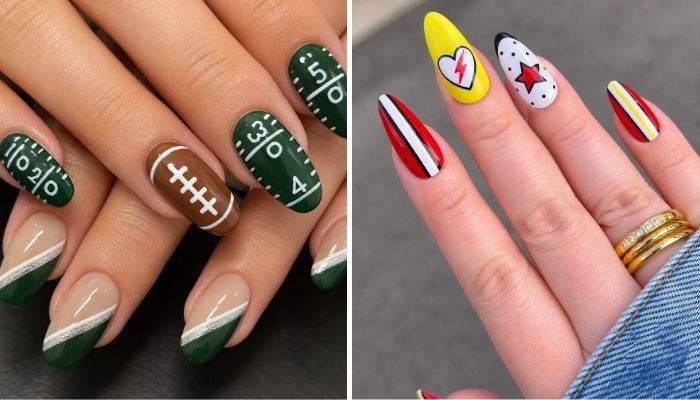26 Football-Inspired Nail Designs Perfect for Game Day